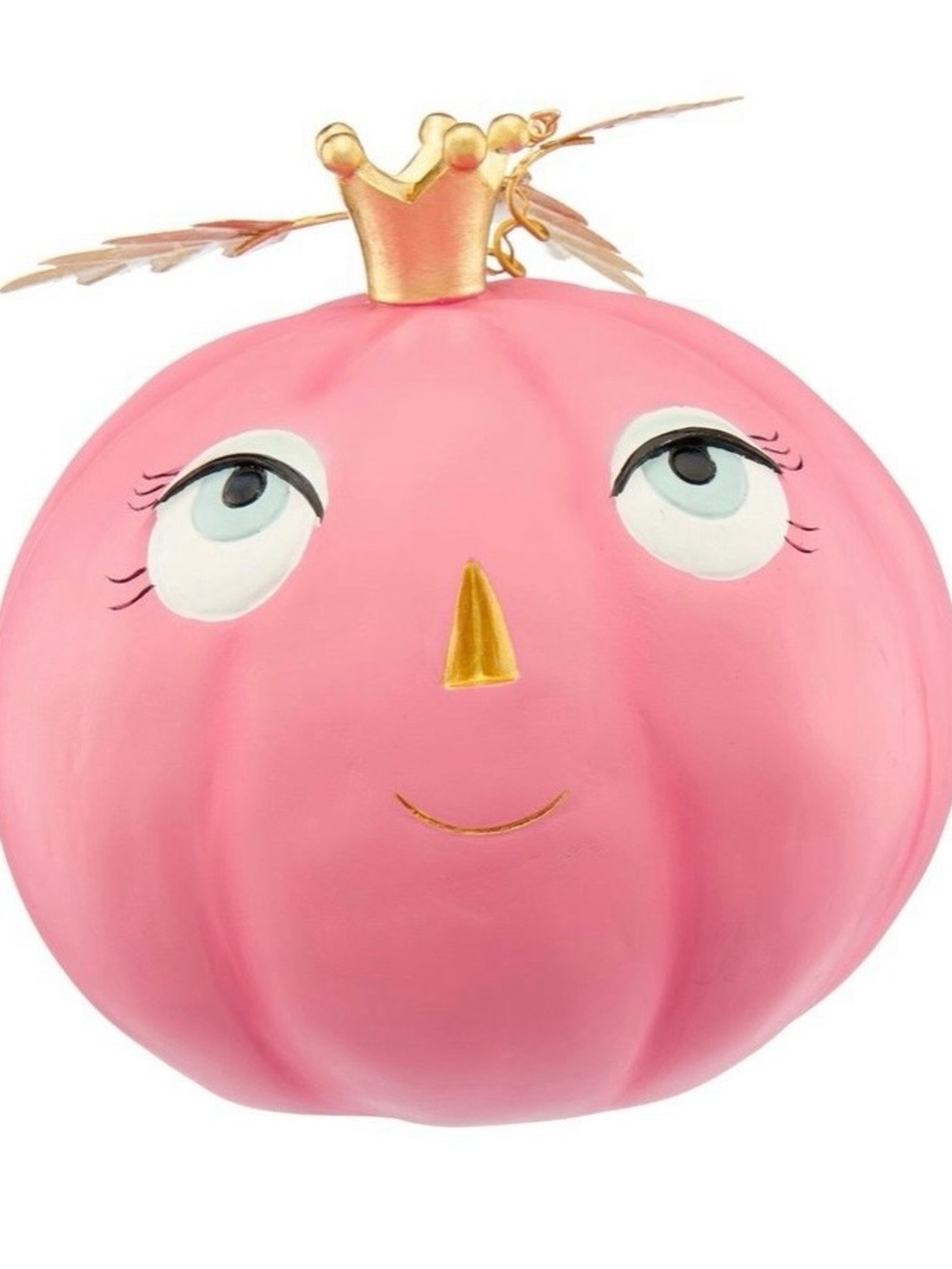 Glitterville inspired Pink Crowned Pumpkin Decorative Accent